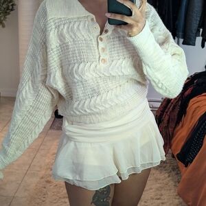 Catalina Ivory Knit Top and Skirt Ensemble